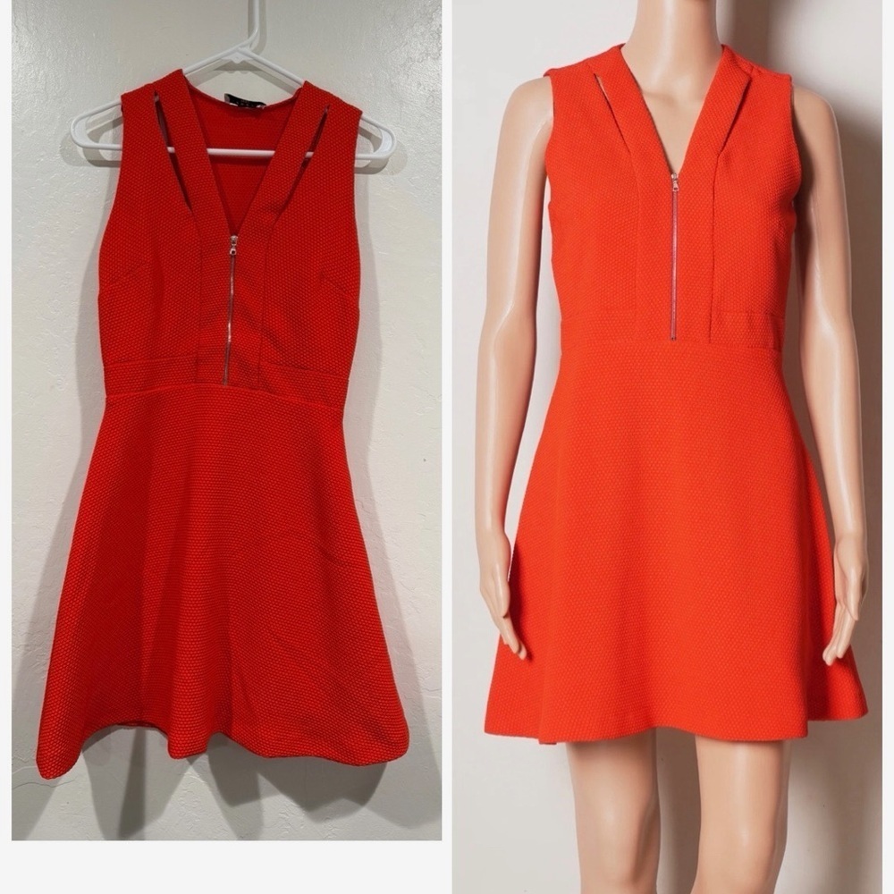 Sandro Paris Red Orange Mini Dress size 1 / S
